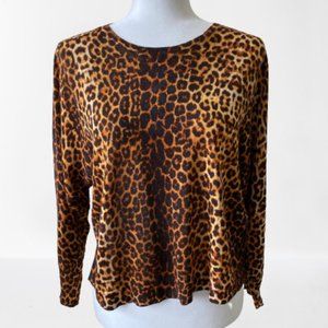 NWOT Zara Long Sleeve Cheetah Print Knit Top M